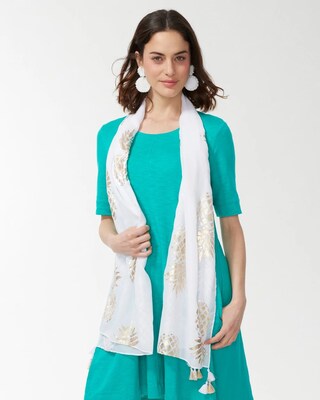 Pineapple Print Oblong Scarf