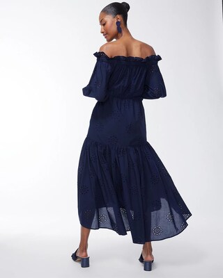 Off-Shoulder Tiered Midi Dress