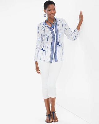 Tie-Dye Embroidered Boho Shirt
