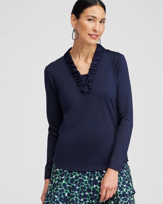 Zenergy® UPF Ruffle Collar Shirt