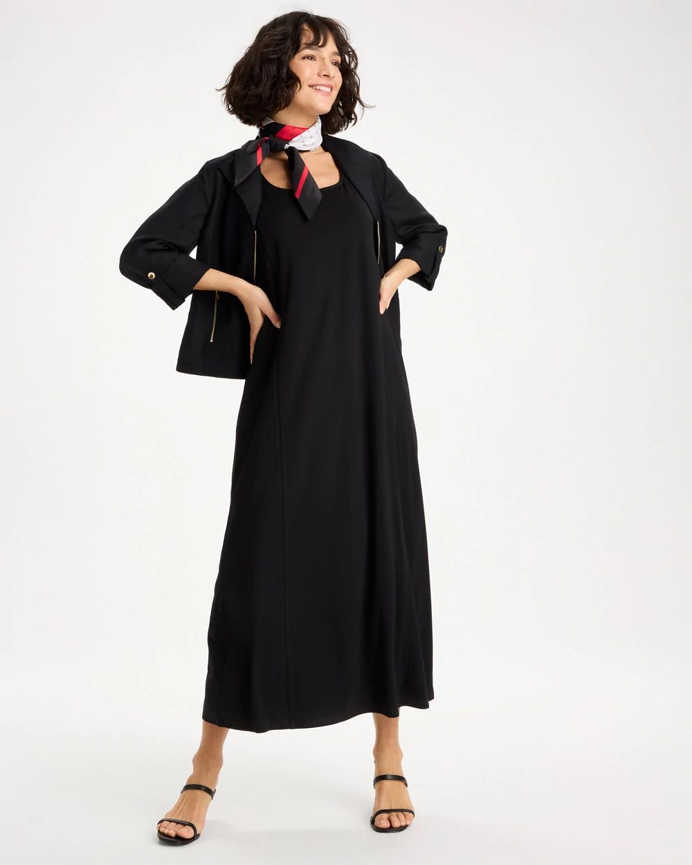 Petite Ponte Seamed Maxi Dress click to view larger image.