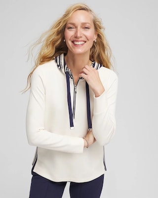 Zenergy® Double-Knit Stripe Hood Tunic