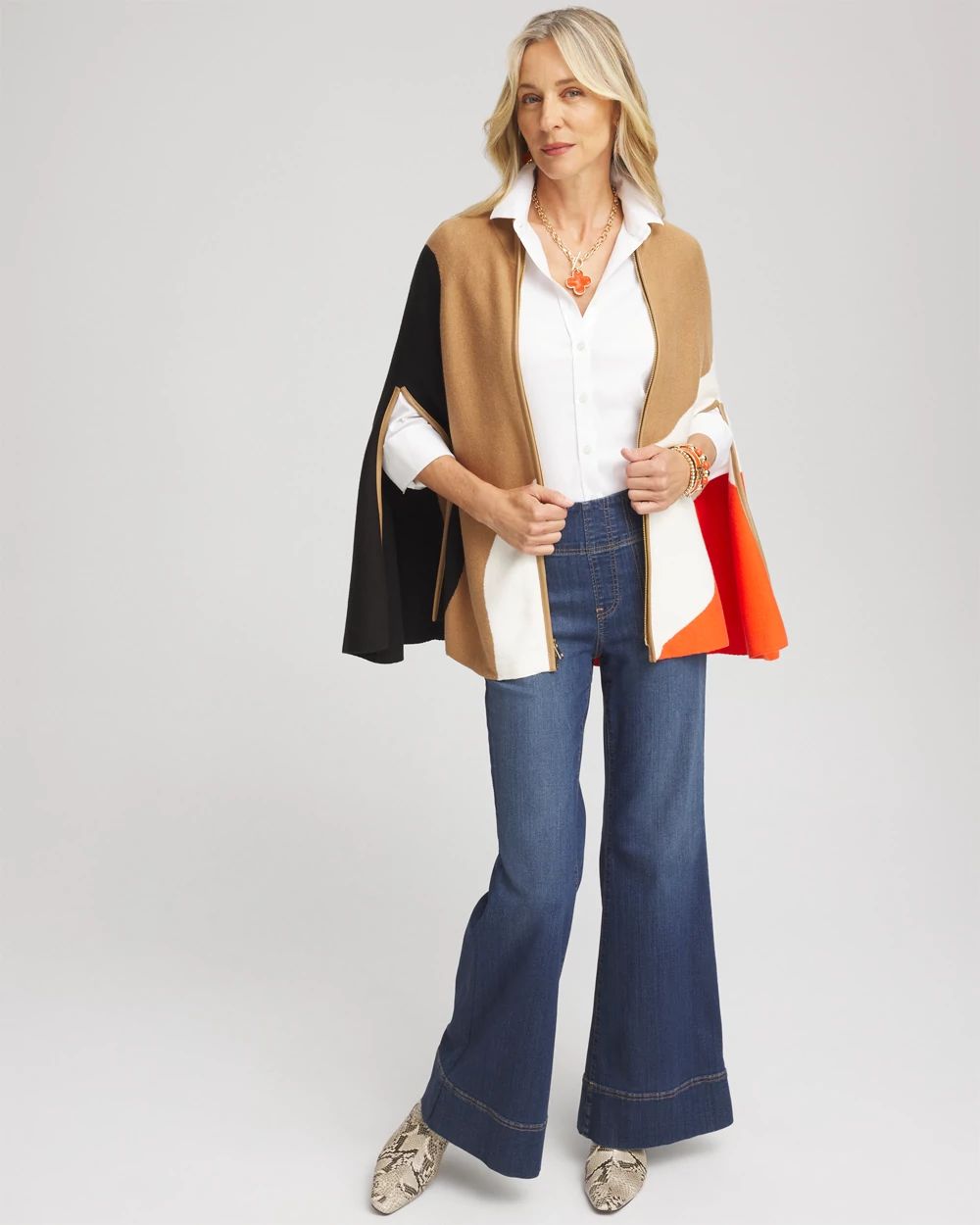 Colorblock Sweater Cape