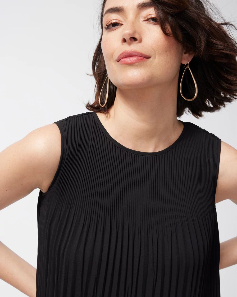 Black Label Georgette Pleated Dress