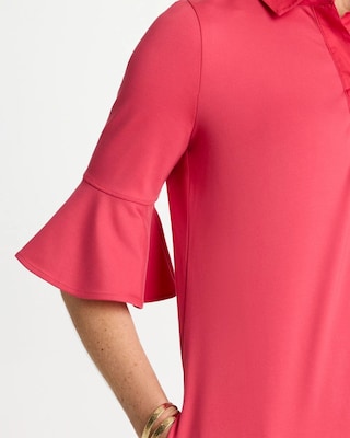 Flounce Sleeve Poplin Dress click to view larger image.