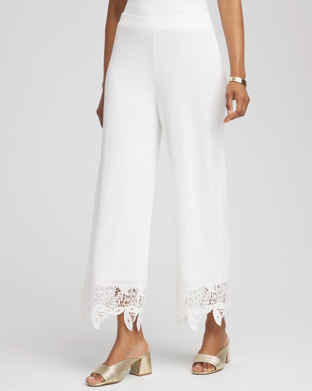 Travelers™ Crochet-Lace Cropped Pants