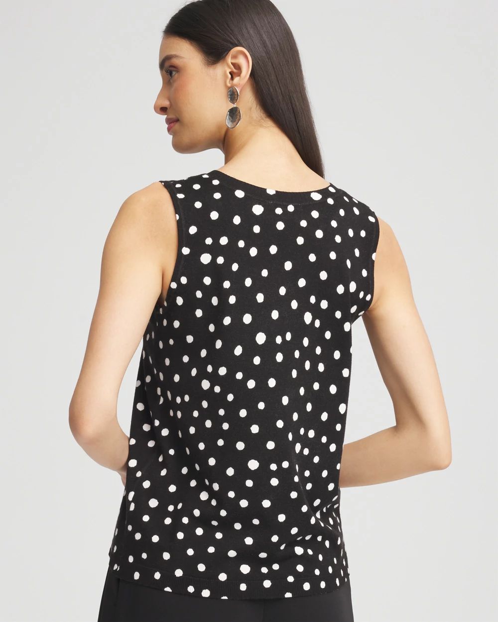 Dots Sleeveless V-Neck Sweater Tank