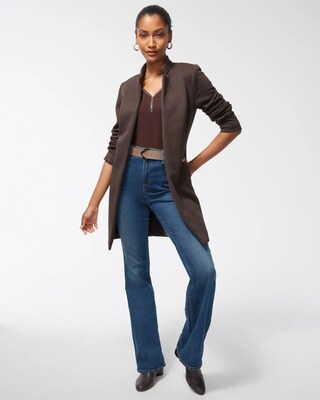 Chevron Jacquard Boyfriend Blazer