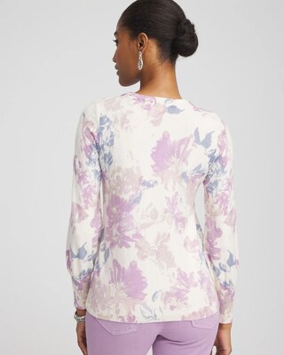 Floral Sequin Pullover Sweater click to view larger image.