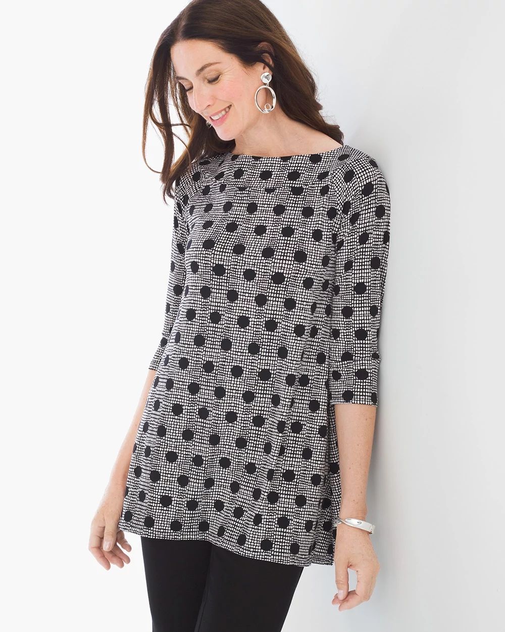 Dot-Print Portrait Top