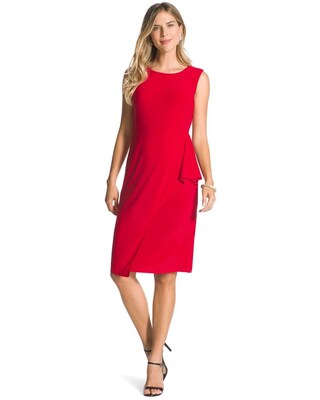 Faux-Wrap Red Dress