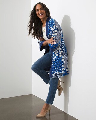 Mixed Dot Crepe Kimono