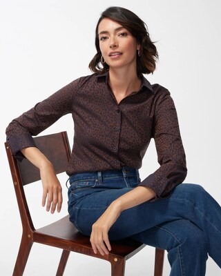 No Iron Stretch Animal Print Shirt