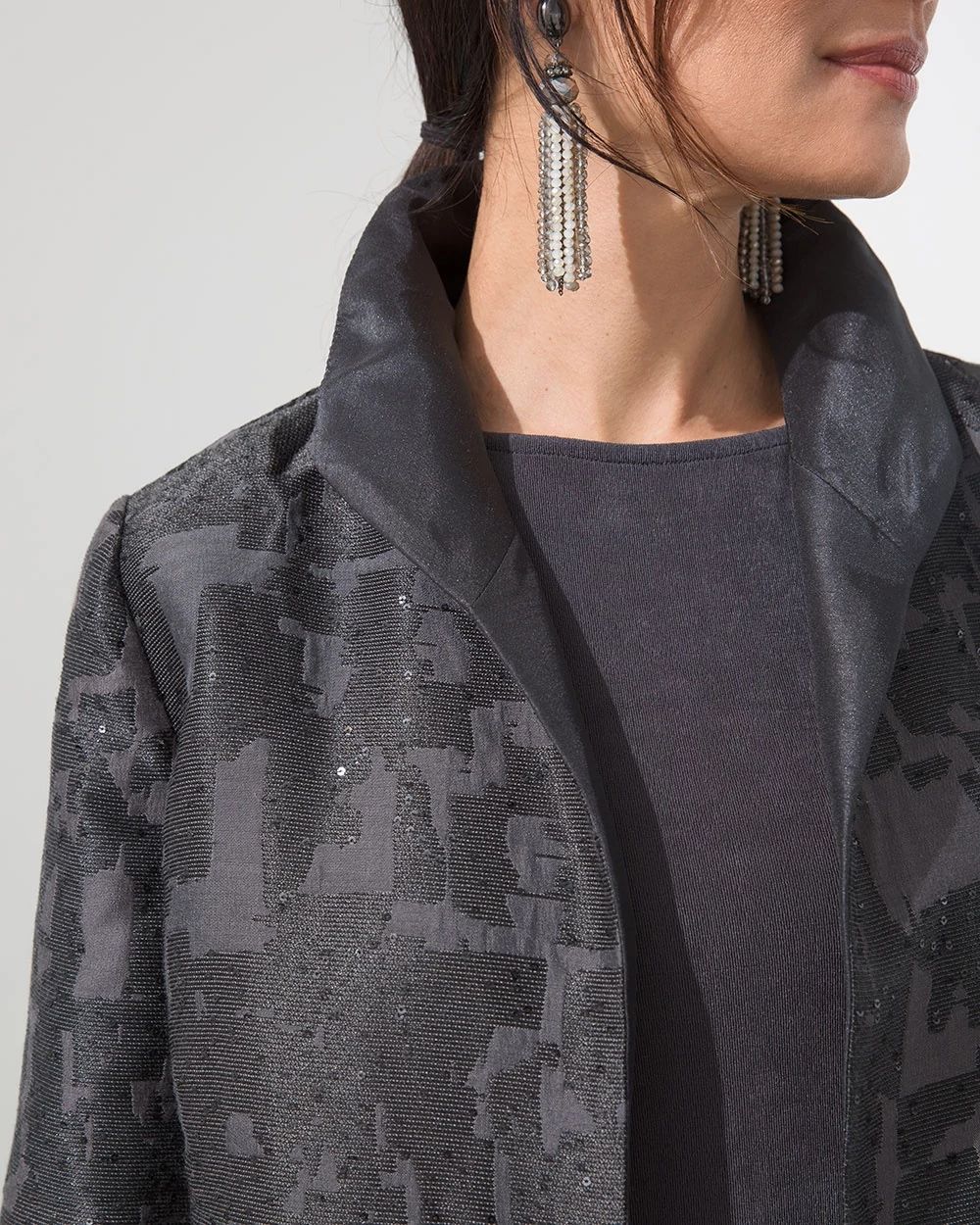 Travelers Collection Sequin Jacquard Jacket
