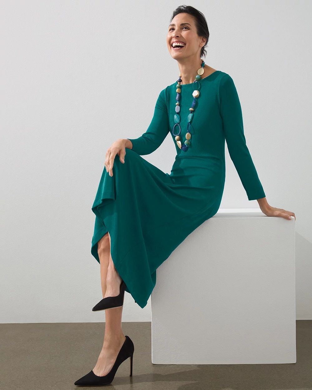 Travelers A-line Midi Dress