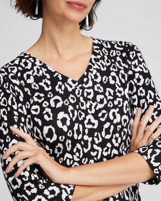 Animal Print 3/4 Sleeve Tee