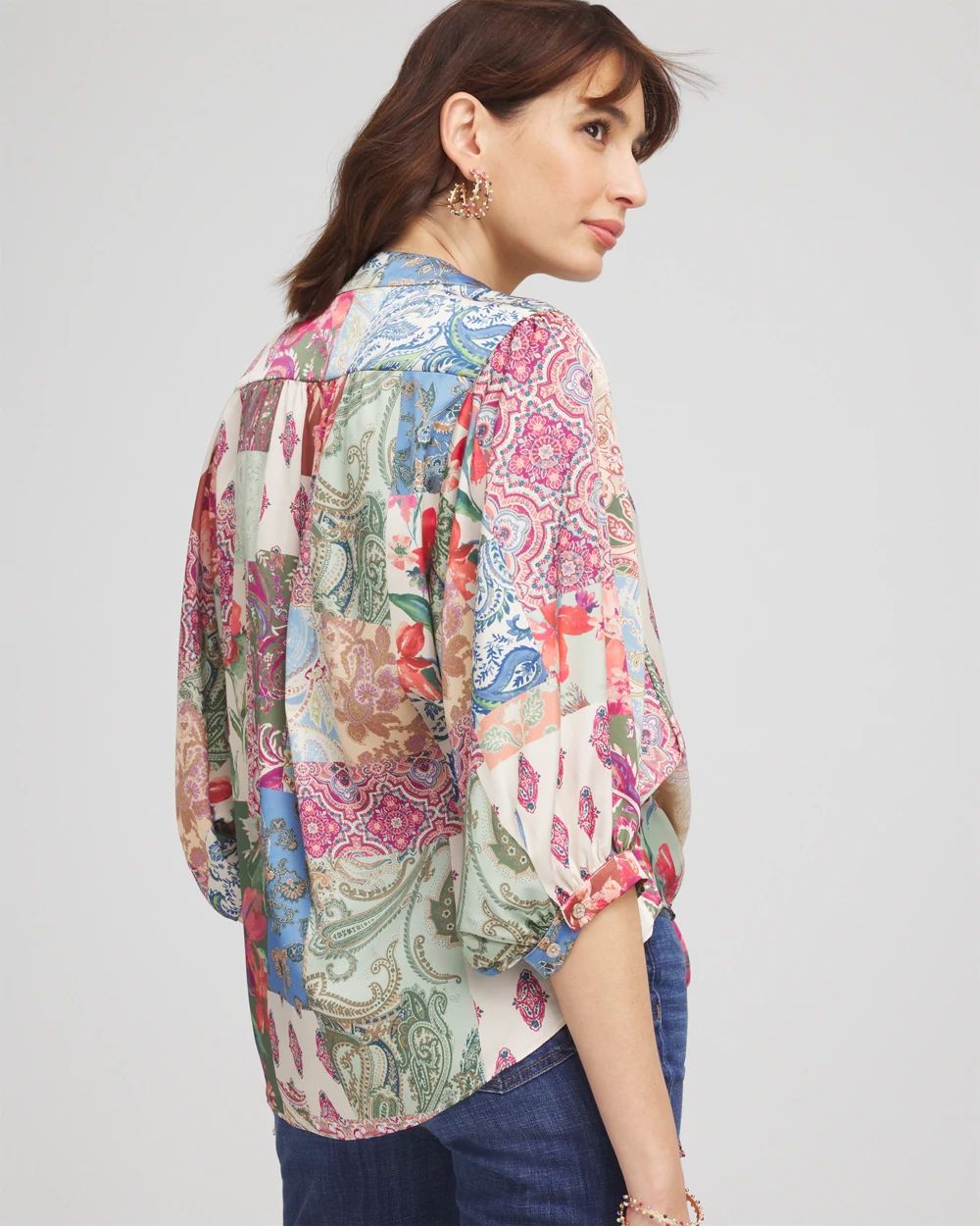 Satin Tie-Front Blouse