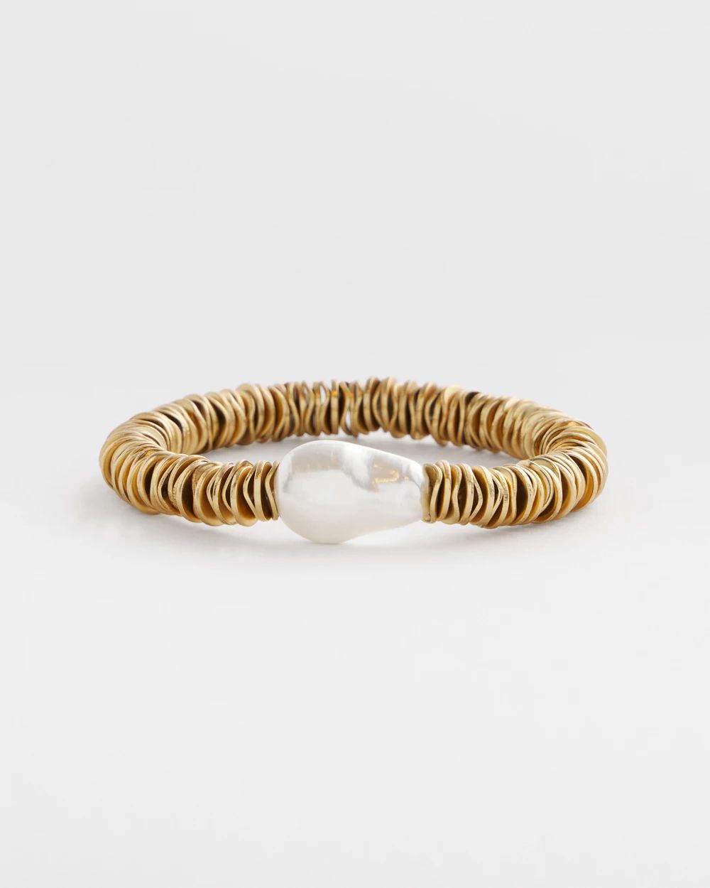 Modern Pearl Gold-Tone Hero Stretch Bracelet