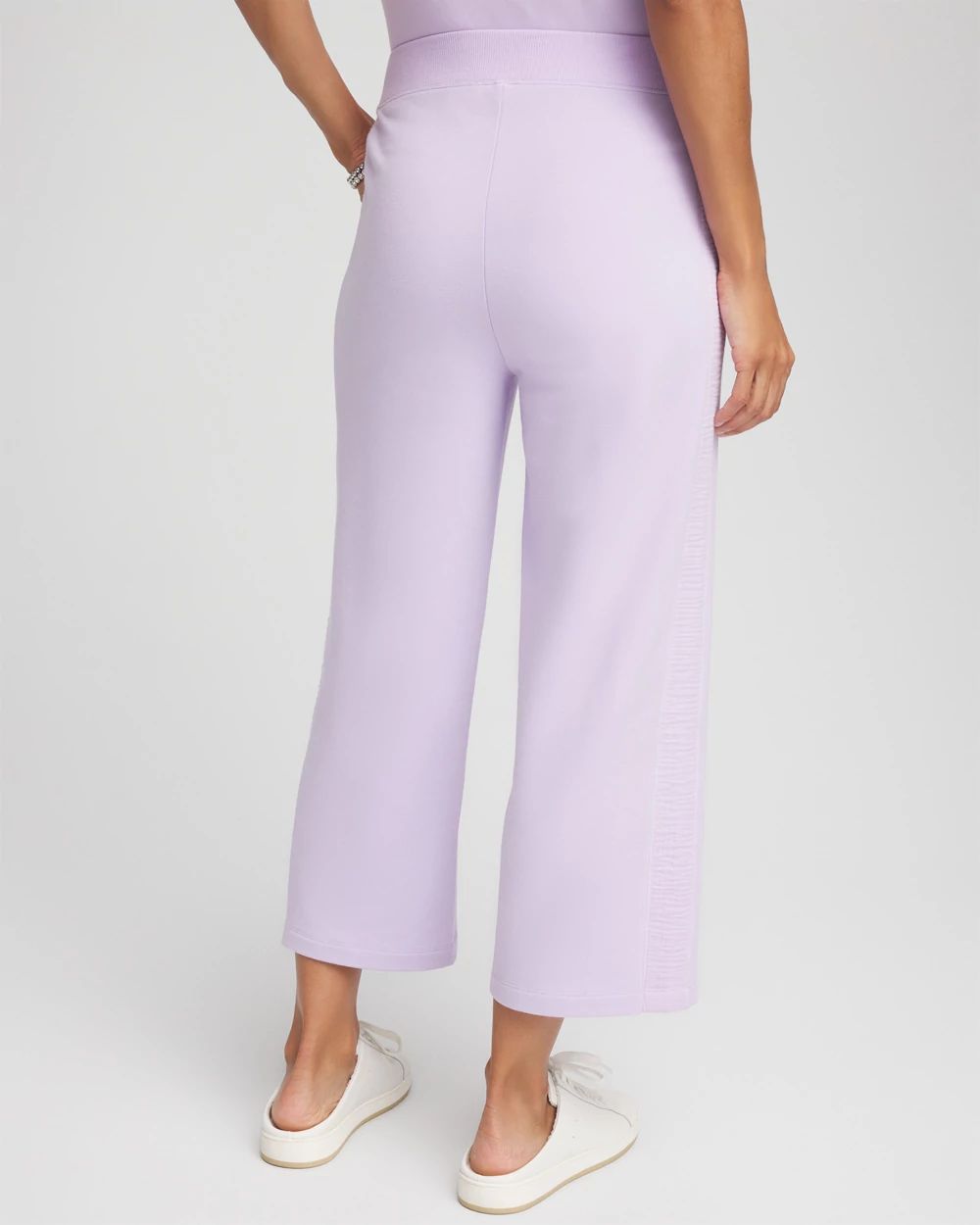 Zenergy® French Terry Gauze-Inset Cropped Pants click to view larger image.