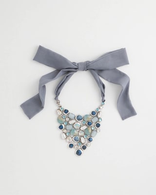 Adjustable Blue Gemstone Bib Necklace