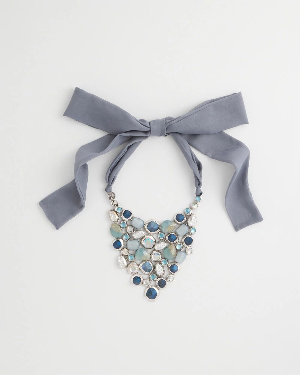 Adjustable Blue Gemstone Bib Necklace