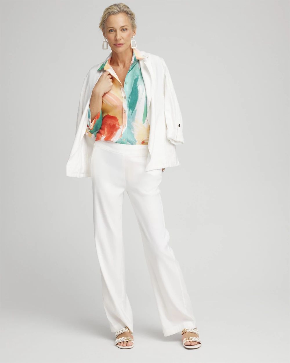 No Iron™ Linen Abstract Shirt