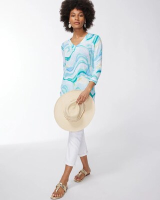 Linen Marble Print Tunic