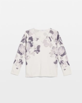 Printed V-Neck Sweater click to view larger image.