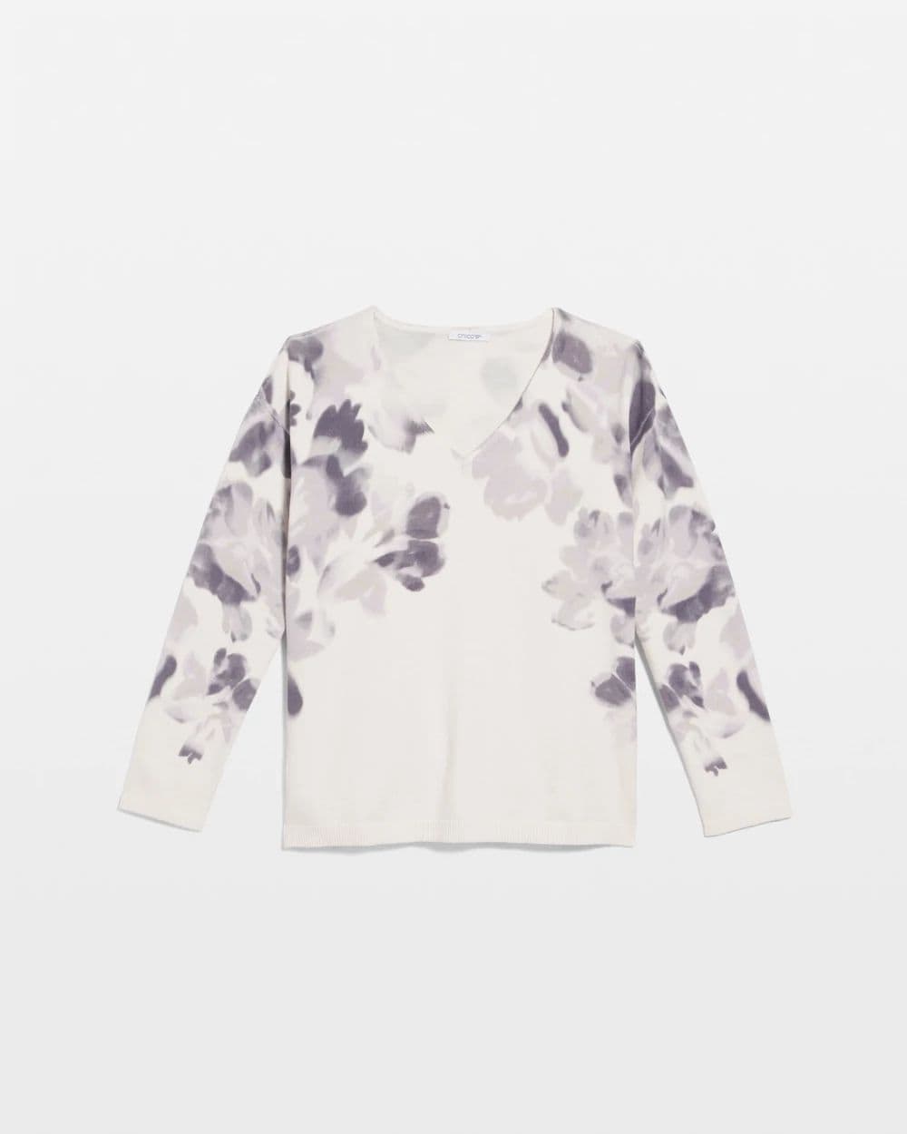 Printed V-Neck Sweater click to view larger image.