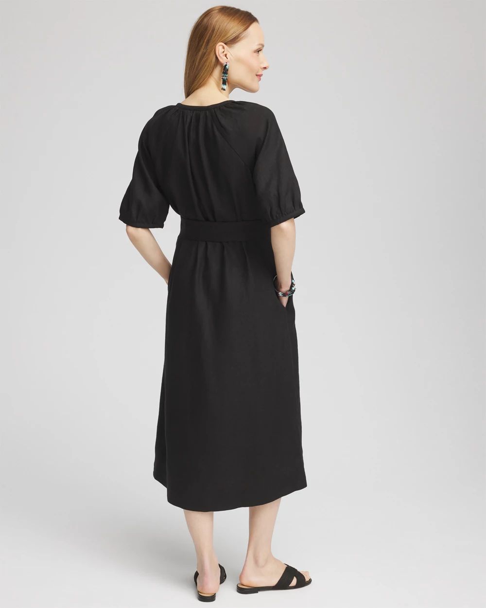 Linen Midi Shirtdress click to view larger image.