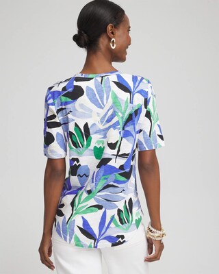 Floral Notch Neck Tee