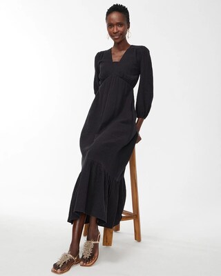 Gauze Tiered Hem Maxi Dress
