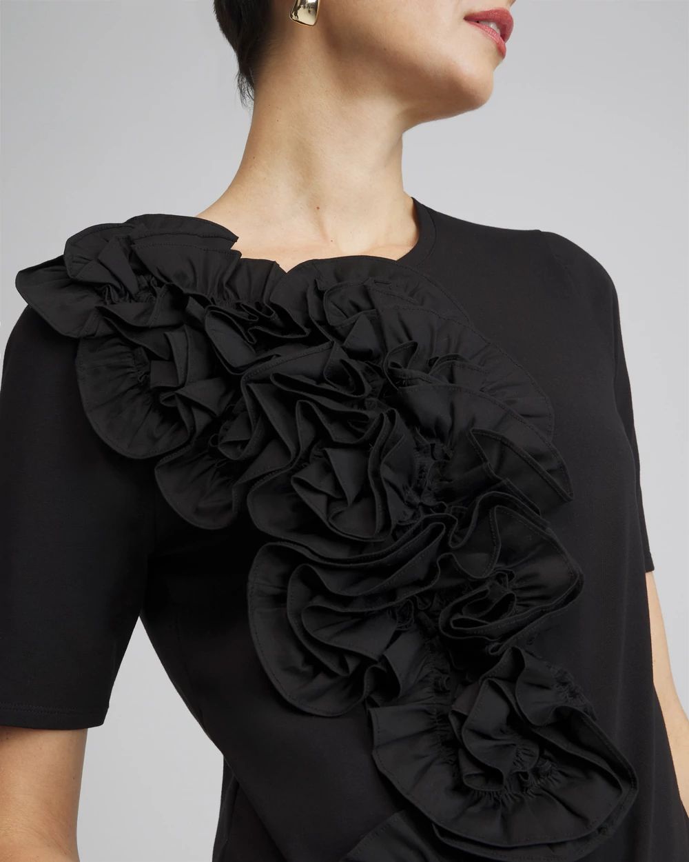 3D Ruffle Front Tee