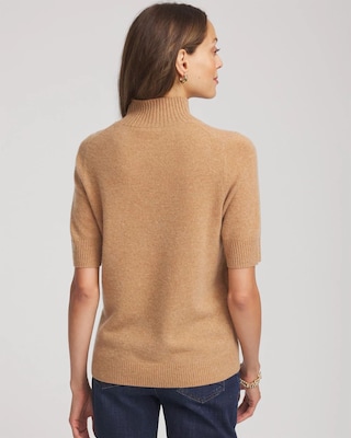 Cashmere Elbow-Sleeve Sweater click to view larger image.