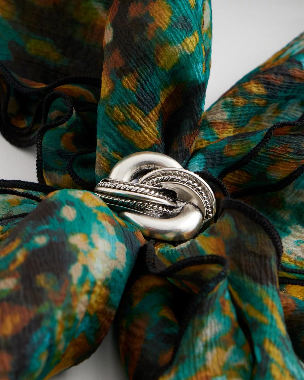 Silvertone Knot Scarf Ring