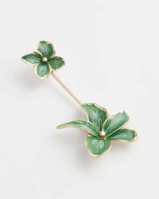 Green Flower Drop Earrings click to view larger image.