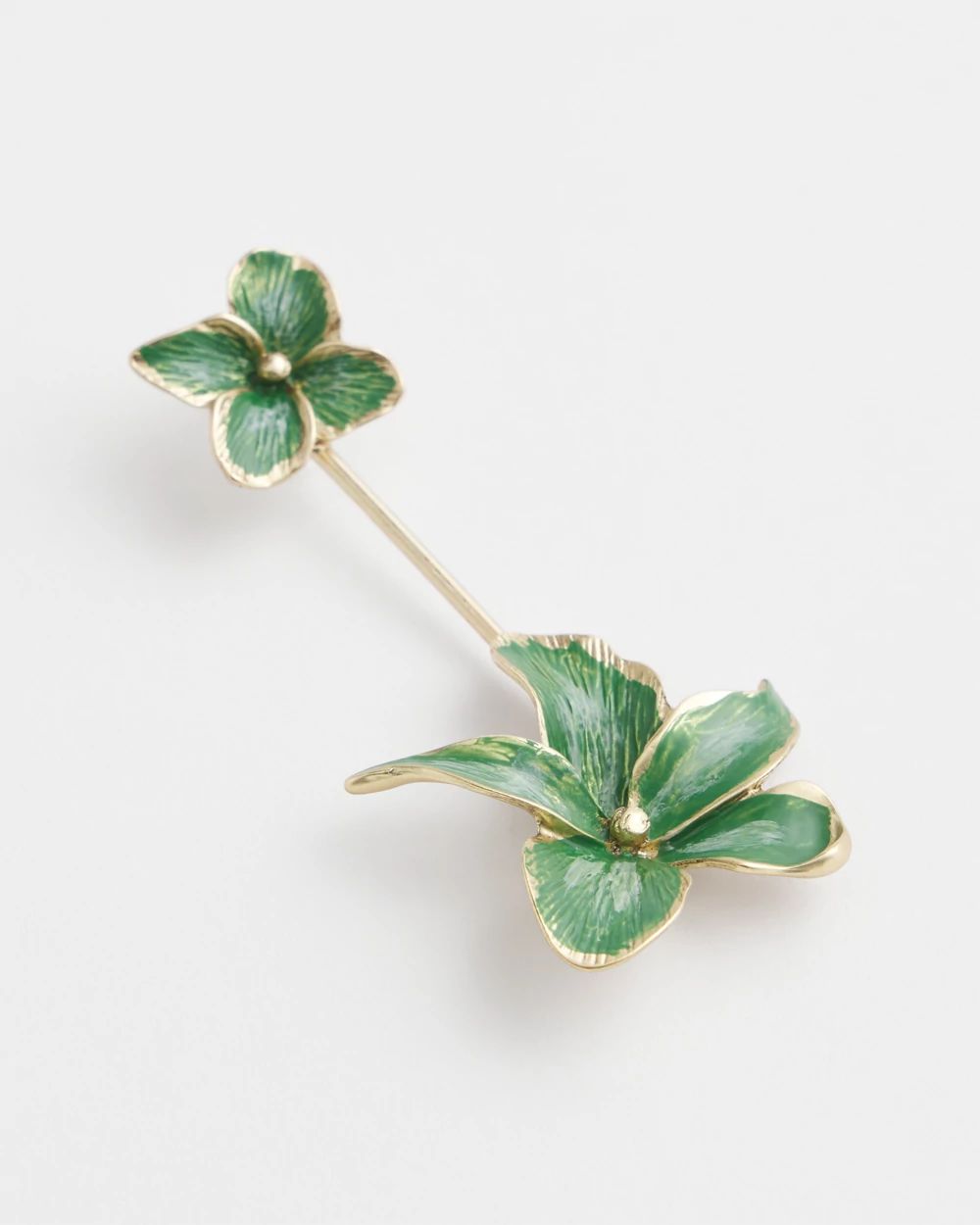 Green Flower Drop Earrings