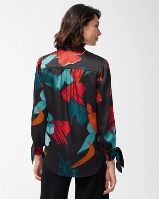 Abstract Floral Print Shirt