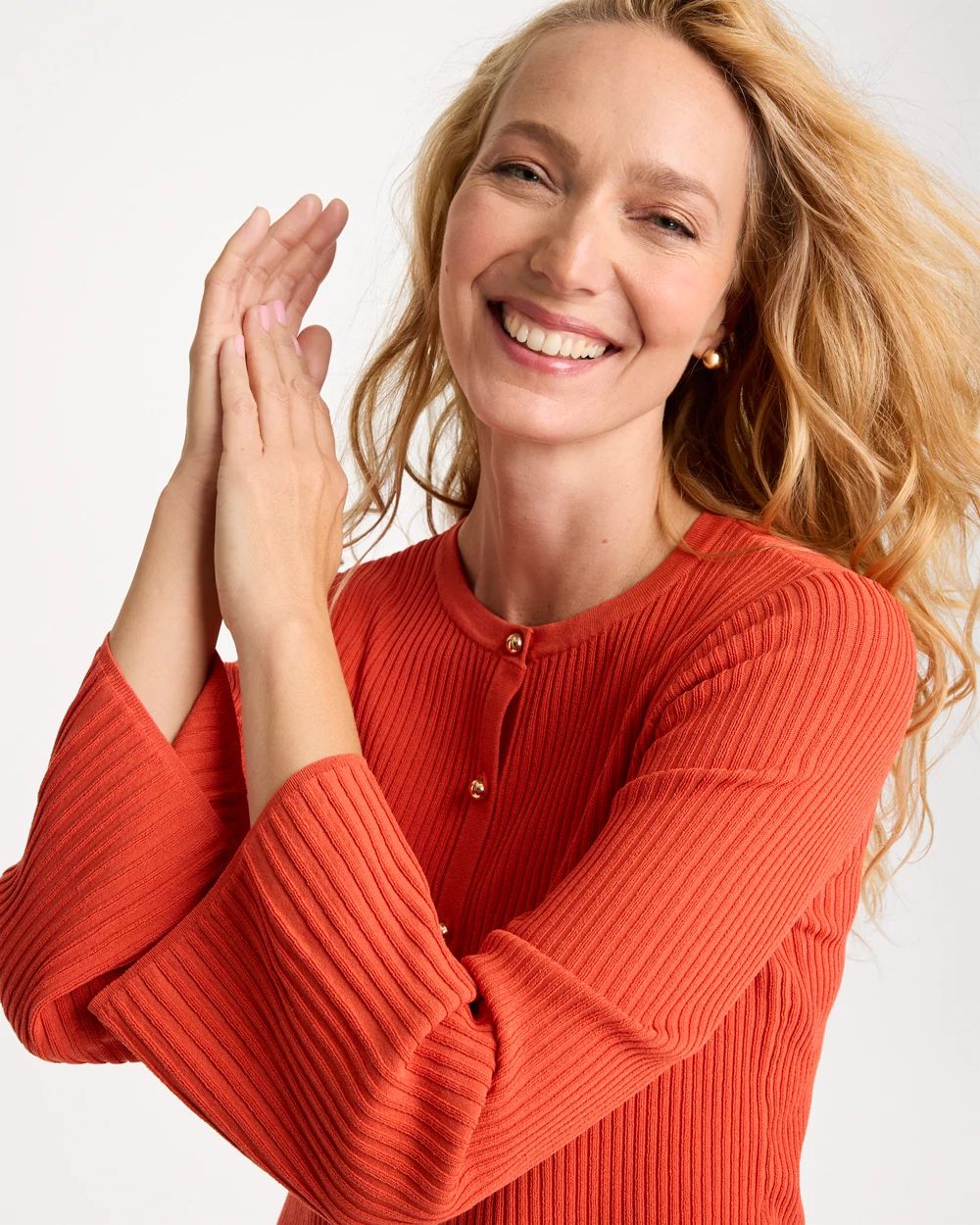 Ribbed Flare Sleeve Sweater click to view larger image.