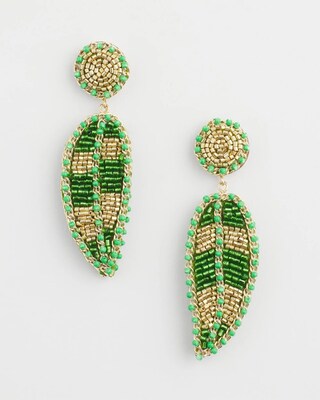 No Droop® Glass Bead Leaf Earrings