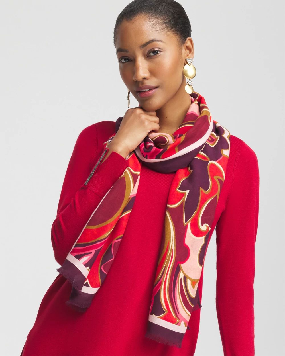 Swirl Print Scarf click to view larger image.