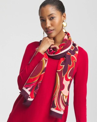 Swirl Print Scarf click to view larger image.