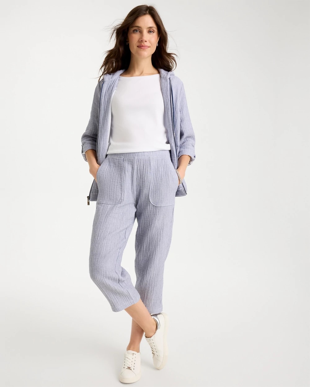 Zenergy® Striped Gauze Cropped Pants