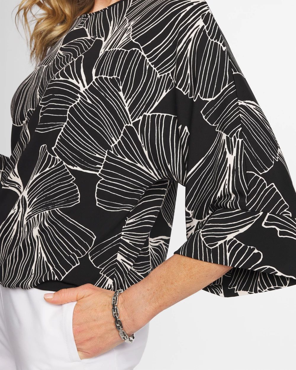 Ginkgo Matte Jersey Bubble Hem Top click to view larger image.