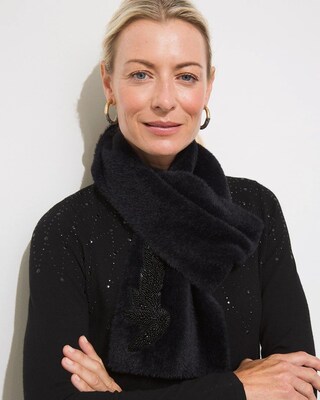 Faux Fur Embellished Scarf