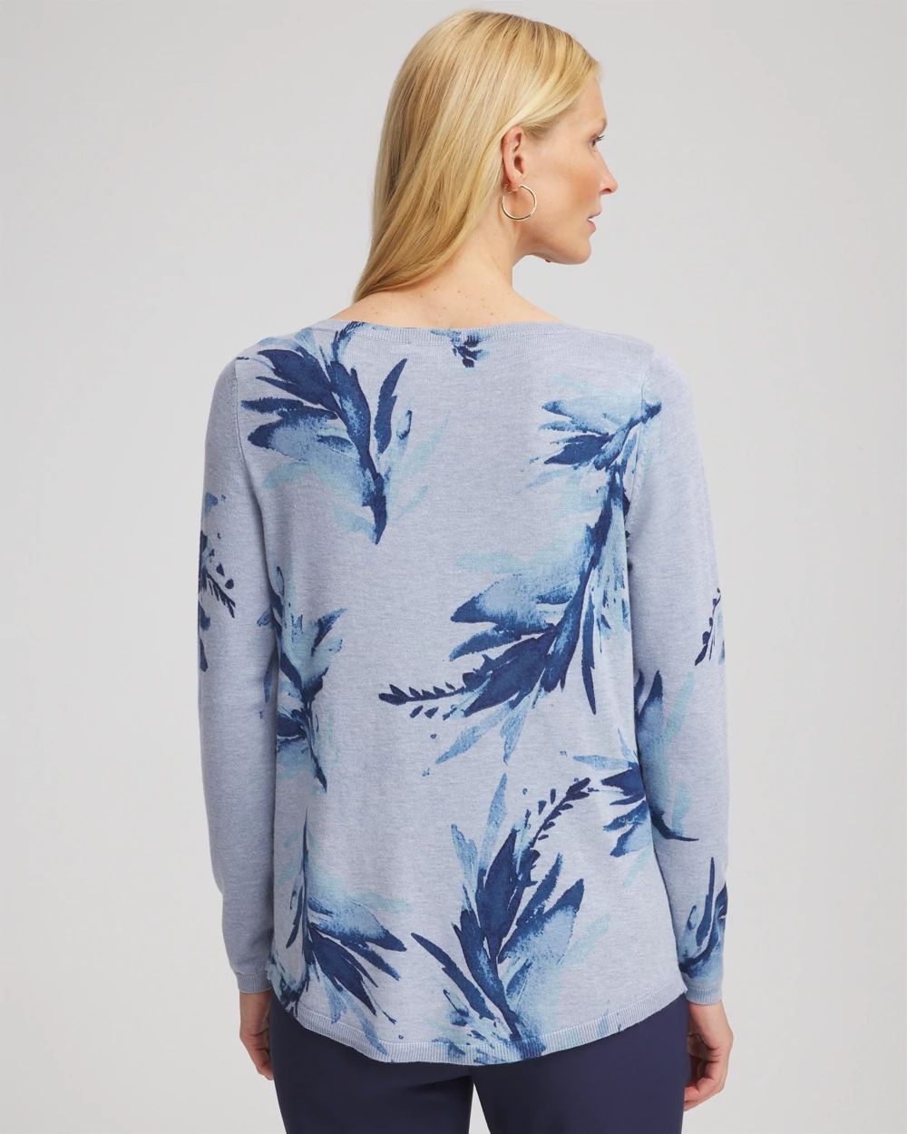 Ella Painterly Ribbed-Bateau Pullover Sweater