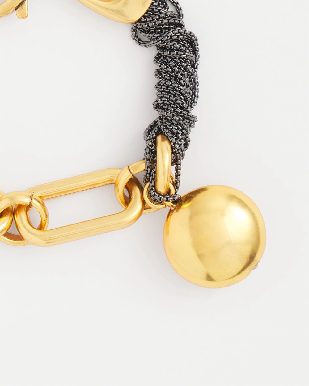 Mixed Metal Sphere Multistrand Bracelet
