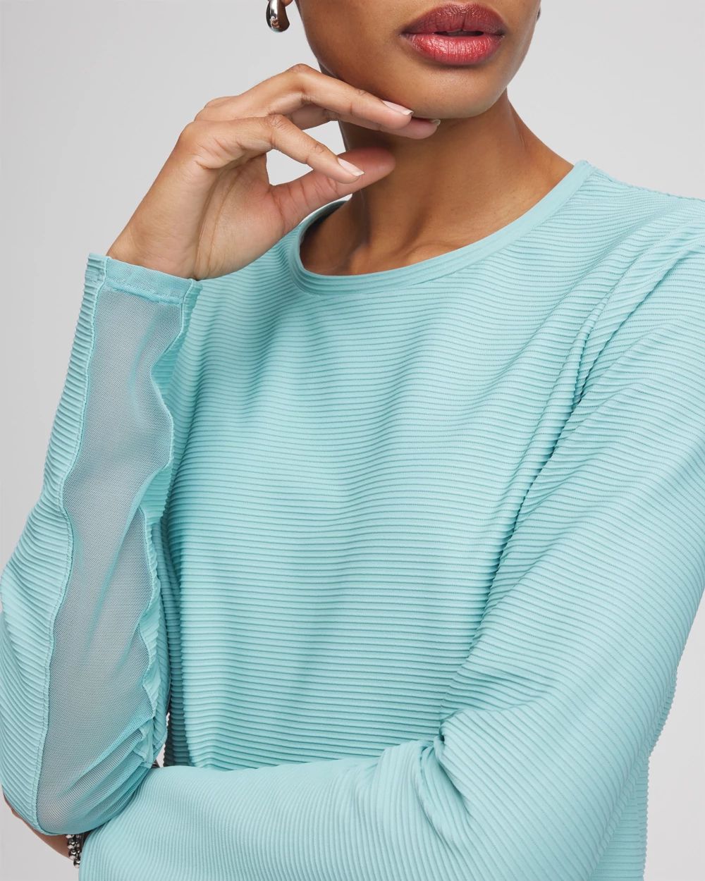Zenergy® UPF Crew Neck Mesh-Inset Pullover