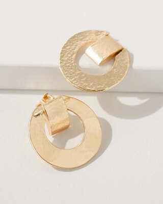 Gold Tone Door Knocker Earrings