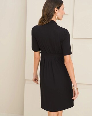 Classic Pleated-Sleeve Dress
